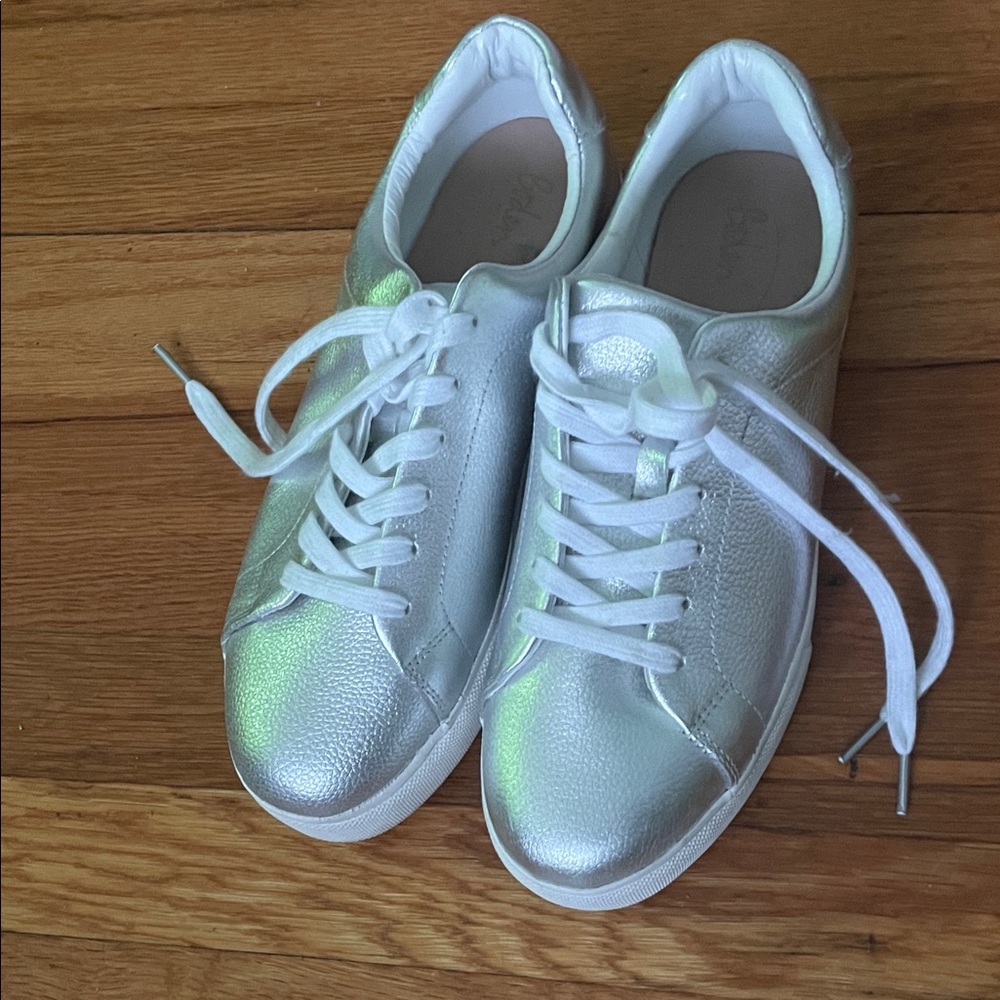 Boden silver leather sneakers